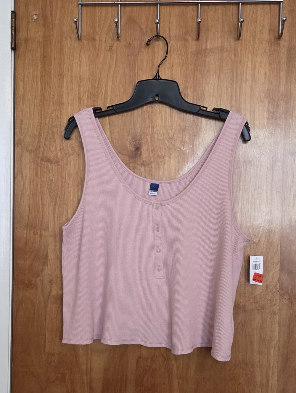 Old Navy Dusty Rose Waffle Henley Tank